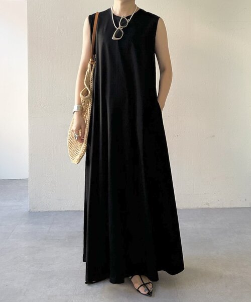 シェリエノースリーブワンピース JAYRO ワンピース リブナイロンノースリーブワンピース