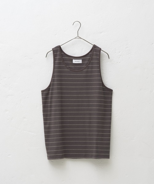 WHIMSIC(ウィムジック)の「【UNISEX】サーマルボーダータンクトップ(タンクトップ・メンズ・チャコールグレー/ブルー/アイボリー/ミント・FREE)」の9枚目の写真