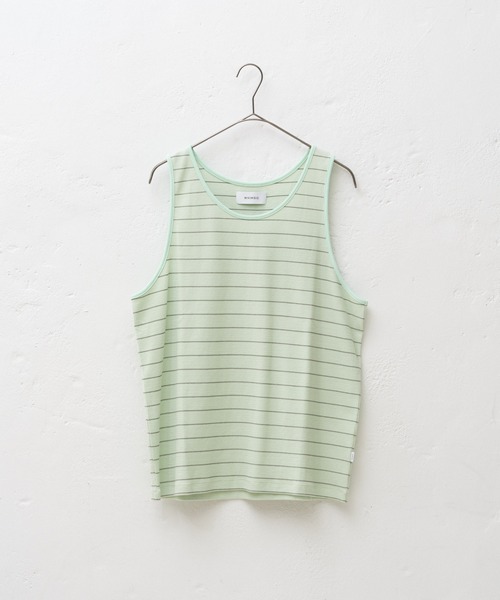 WHIMSIC(ウィムジック)の「【UNISEX】サーマルボーダータンクトップ(タンクトップ・メンズ・チャコールグレー/ブルー/アイボリー/ミント・FREE)」の19枚目の写真