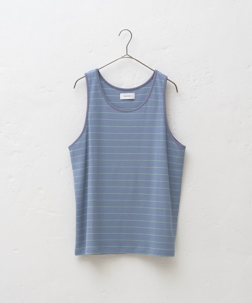 WHIMSIC(ウィムジック)の「【UNISEX】サーマルボーダータンクトップ(タンクトップ・メンズ・チャコールグレー/ブルー/アイボリー/ミント・FREE)」の21枚目の写真