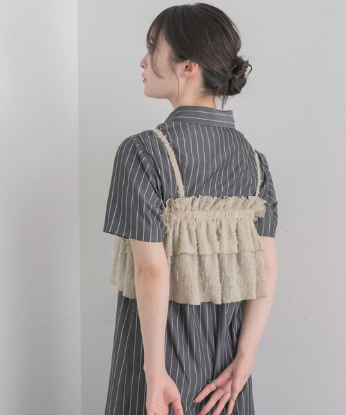 RETRO GIRL(レトロガール)の「フリルビスチェSETシャツOP(シャツワンピース・レディース・ナチュラル/ライトグレー/ブラウン・FREE)」の11枚目の写真