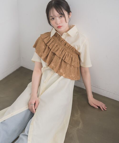 RETRO GIRL(レトロガール)の「フリルビスチェSETシャツOP(シャツワンピース・レディース・ナチュラル/ライトグレー/ブラウン・FREE)」の12枚目の写真