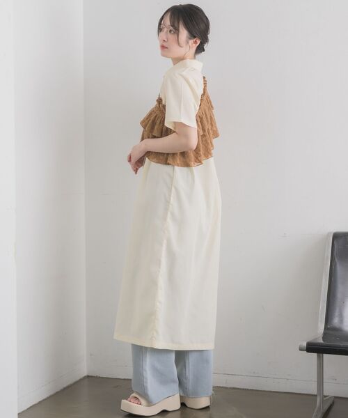 RETRO GIRL(レトロガール)の「フリルビスチェSETシャツOP(シャツワンピース・レディース・ナチュラル/ライトグレー/ブラウン・FREE)」の15枚目の写真
