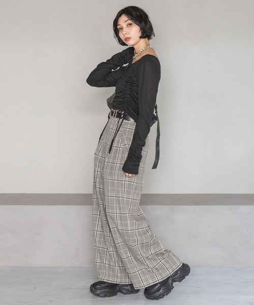 PAGEBOY(ページボーイ)の「ドロストシャーリングスリーブ(Tシャツ/カットソー・レディース・ブラック/ホワイト・FREE)」の10枚目の写真