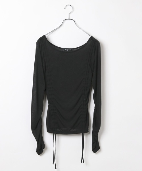 PAGEBOY(ページボーイ)の「ドロストシャーリングスリーブ(Tシャツ/カットソー・レディース・ブラック/ホワイト・FREE)」の15枚目の写真