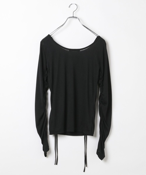 PAGEBOY(ページボーイ)の「ドロストシャーリングスリーブ(Tシャツ/カットソー・レディース・ブラック/ホワイト・FREE)」の16枚目の写真