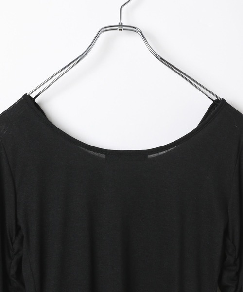 PAGEBOY(ページボーイ)の「ドロストシャーリングスリーブ(Tシャツ/カットソー・レディース・ブラック/ホワイト・FREE)」の18枚目の写真