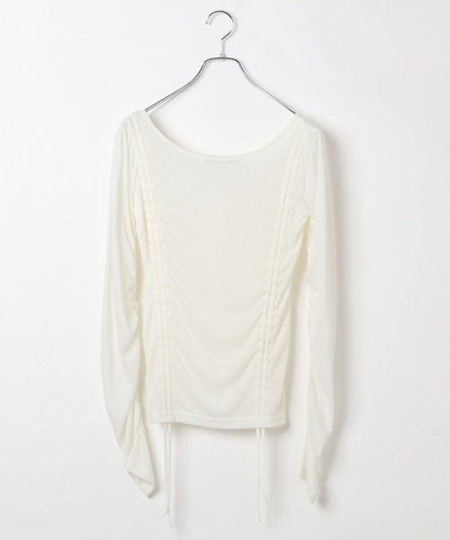 PAGEBOY(ページボーイ)の「ドロストシャーリングスリーブ(Tシャツ/カットソー・レディース・ブラック/ホワイト・FREE)」の22枚目の写真