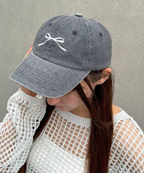 INGNI（イング）の「デニムリボンキャップ（キャップ・レディース・ブルー/ブラック・ONE SIZE）」の2枚目の写真