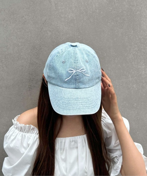 INGNI（イング）の「デニムリボンキャップ（キャップ・レディース・ブルー/ブラック・ONE SIZE）」の6枚目の写真