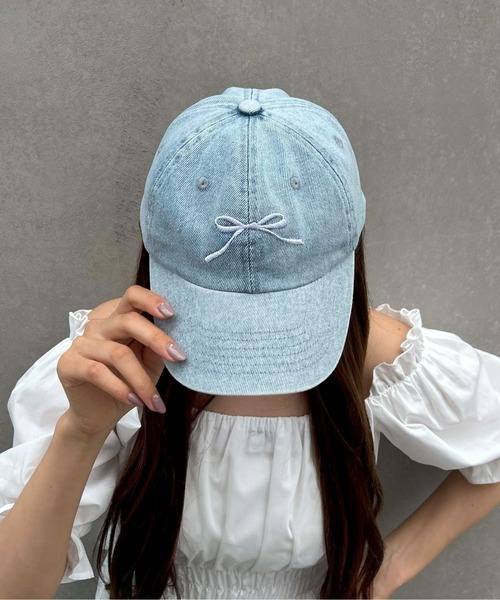 INGNI（イング）の「デニムリボンキャップ（キャップ・レディース・ブルー/ブラック・ONE SIZE）」の5枚目の写真