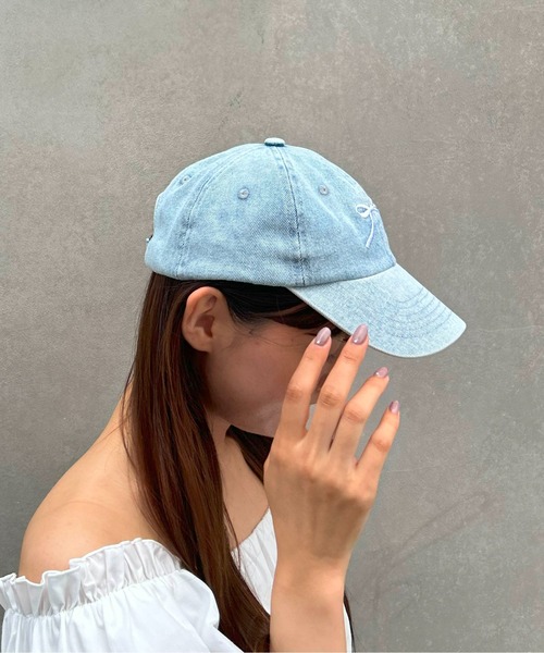 INGNI（イング）の「デニムリボンキャップ（キャップ・レディース・ブルー/ブラック・ONE SIZE）」の4枚目の写真