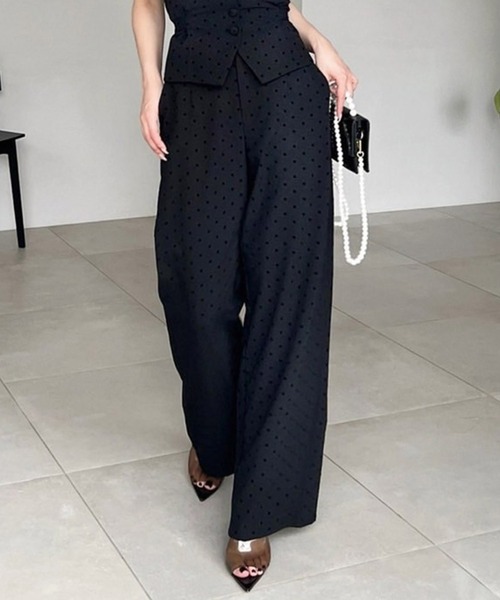 ROYAL PARTY(ロイヤルパーティー)の「ドットワイドパンツ(その他パンツ・レディース・グレー/ブラック/その他1・FREE)」の3枚目の写真