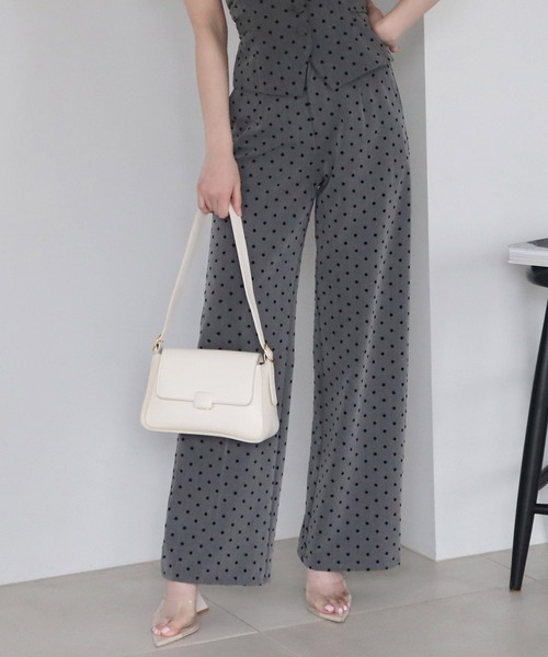 ROYAL PARTY(ロイヤルパーティー)の「ドットワイドパンツ(その他パンツ・レディース・グレー/ブラック/その他1・FREE)」の2枚目の写真