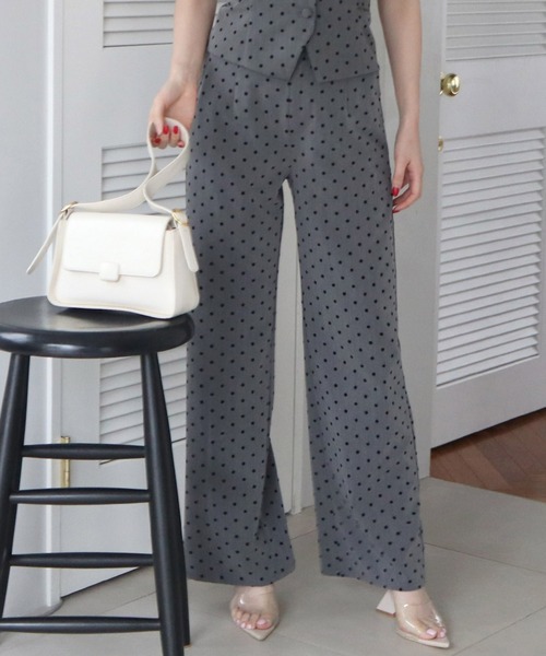 ROYAL PARTY(ロイヤルパーティー)の「ドットワイドパンツ(その他パンツ・レディース・グレー/ブラック/その他1・FREE)」の4枚目の写真