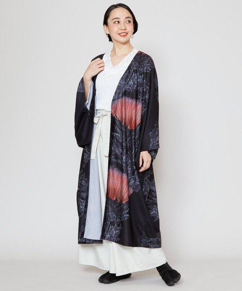 カヤ(カヤ)の「【カヤ】薊乃長羽織(カーディガン/ボレロ・レディース・スミクロ/パープル系その他/ホワイト×ブルー・FREE)」の12枚目の写真