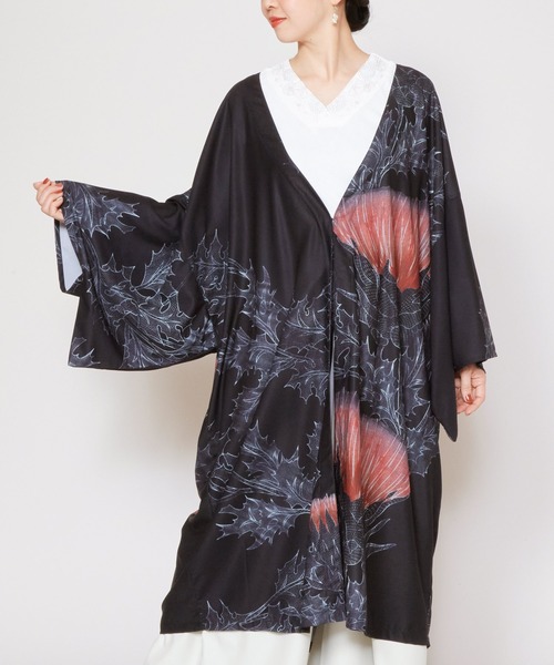 カヤ(カヤ)の「【カヤ】薊乃長羽織(カーディガン/ボレロ・レディース・スミクロ/パープル系その他/ホワイト×ブルー・FREE)」の17枚目の写真