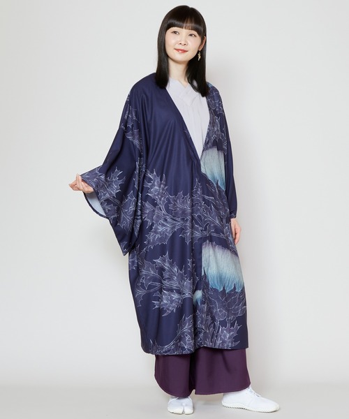 カヤ(カヤ)の「【カヤ】薊乃長羽織(カーディガン/ボレロ・レディース・スミクロ/パープル系その他/ホワイト×ブルー・FREE)」の19枚目の写真