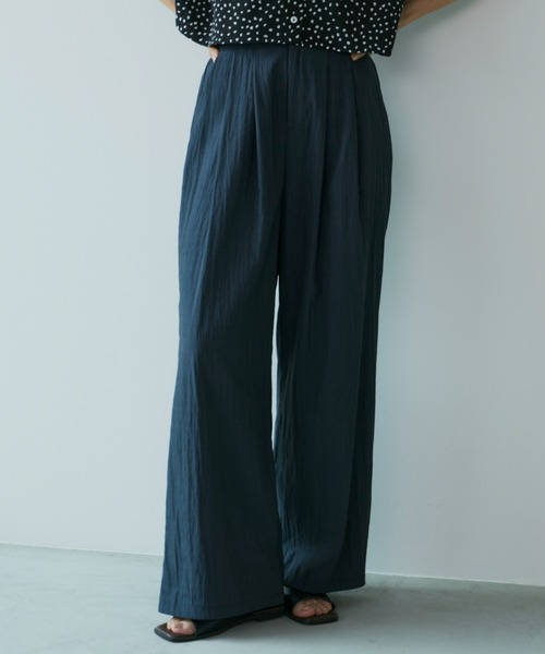 Libra Cue（リブラ キュー）の「タックスラックスパンツ（スラックス・レディース・ベージュ/ネイビー・FREE）」の11枚目の写真