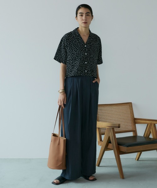 Libra Cue（リブラ キュー）の「タックスラックスパンツ（スラックス・レディース・ベージュ/ネイビー・FREE）」の13枚目の写真