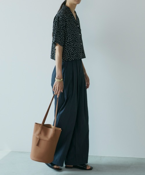 Libra Cue（リブラ キュー）の「タックスラックスパンツ（スラックス・レディース・ベージュ/ネイビー・FREE）」の15枚目の写真