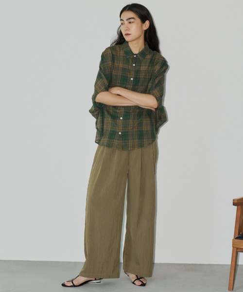 Libra Cue（リブラ キュー）の「タックスラックスパンツ（スラックス・レディース・ベージュ/ネイビー・FREE）」の7枚目の写真