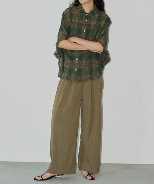 Libra Cue（リブラ キュー）の「タックスラックスパンツ（スラックス・レディース・ベージュ/ネイビー・FREE）」の17枚目の写真