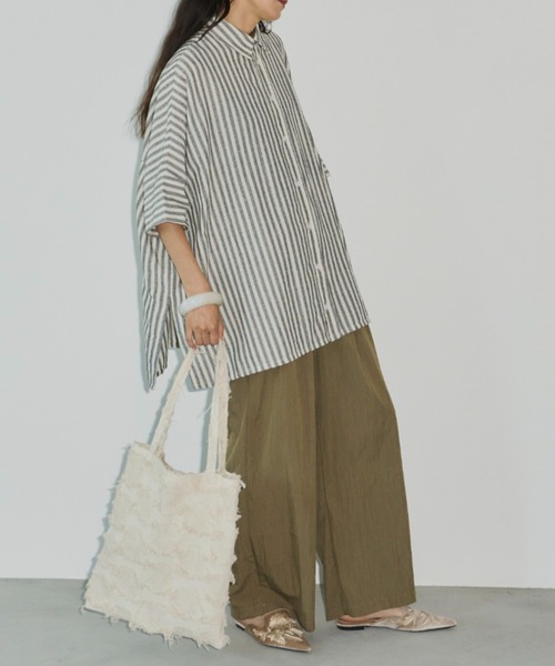 Libra Cue（リブラ キュー）の「タックスラックスパンツ（スラックス・レディース・ベージュ/ネイビー・FREE）」の18枚目の写真