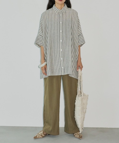 Libra Cue（リブラ キュー）の「タックスラックスパンツ（スラックス・レディース・ベージュ/ネイビー・FREE）」の19枚目の写真