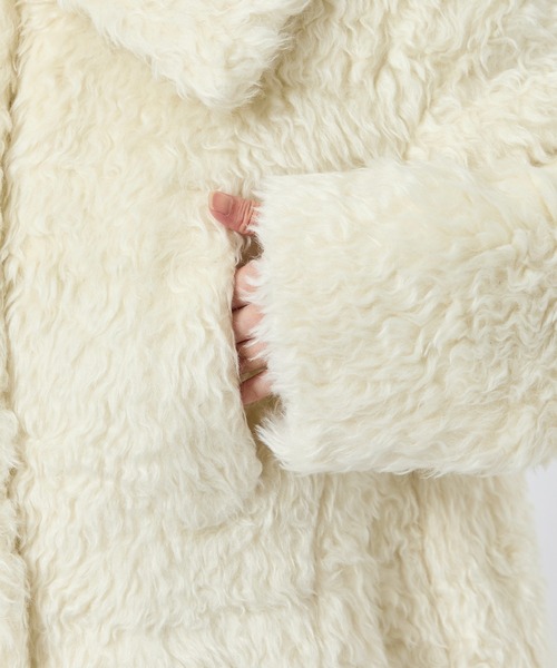 HARUNOBUMURATA(ハルノブムラタ)の「【HARUNOBUMURATA/ハルノブムラタ】KADIA/WOOL MOHAIR BOA JACKET/ウールモヘアボアジャケット/ムートンジャケット(ムートンコート・レディース・ブラウン/キナリ・34)」の10枚目の写真