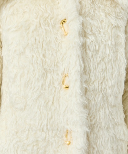 HARUNOBUMURATA(ハルノブムラタ)の「【HARUNOBUMURATA/ハルノブムラタ】KADIA/WOOL MOHAIR BOA JACKET/ウールモヘアボアジャケット/ムートンジャケット(ムートンコート・レディース・ブラウン/キナリ・34)」の11枚目の写真