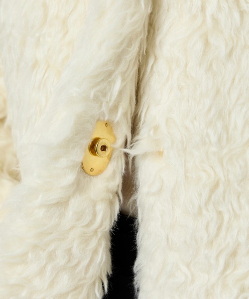 HARUNOBUMURATA(ハルノブムラタ)の「【HARUNOBUMURATA/ハルノブムラタ】KADIA/WOOL MOHAIR BOA JACKET/ウールモヘアボアジャケット/ムートンジャケット(ムートンコート・レディース・ブラウン/キナリ・34)」の12枚目の写真