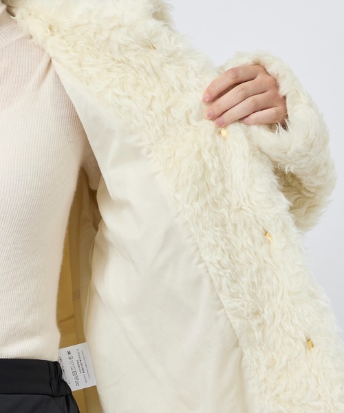 HARUNOBUMURATA(ハルノブムラタ)の「【HARUNOBUMURATA/ハルノブムラタ】KADIA/WOOL MOHAIR BOA JACKET/ウールモヘアボアジャケット/ムートンジャケット(ムートンコート・レディース・ブラウン/キナリ・34)」の14枚目の写真