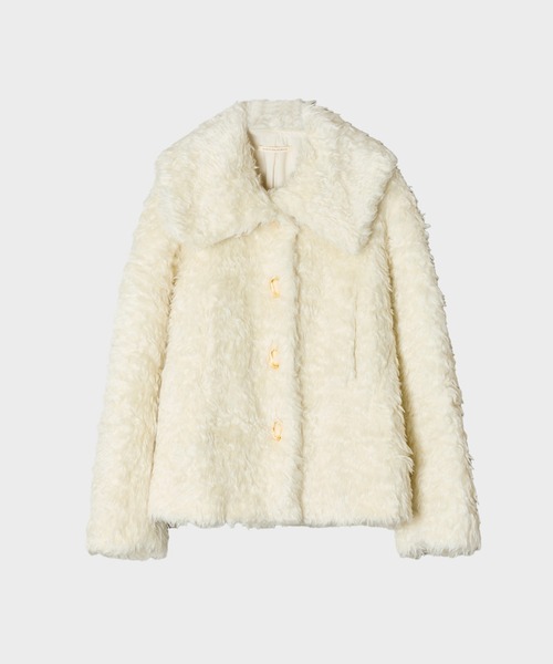 HARUNOBUMURATA(ハルノブムラタ)の「【HARUNOBUMURATA/ハルノブムラタ】KADIA/WOOL MOHAIR BOA JACKET/ウールモヘアボアジャケット/ムートンジャケット(ムートンコート・レディース・ブラウン/キナリ・34)」の3枚目の写真