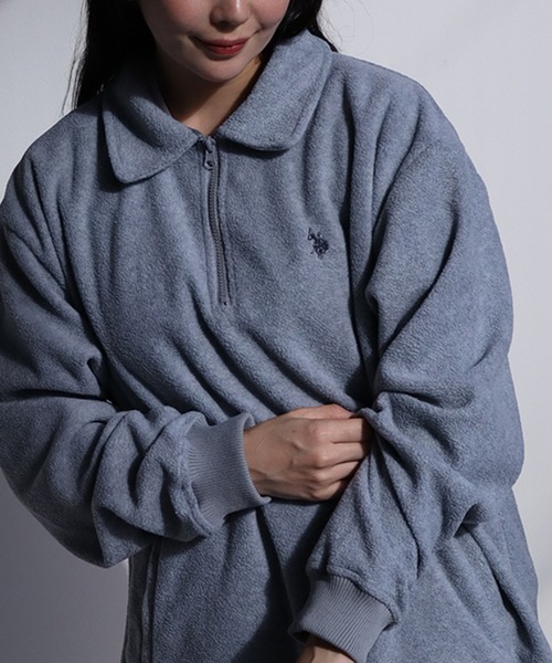 U.S. POLO ASSN.(ユーエスポロアッスン)の「【U.S. POLO ASSN./ユーエスポロアッスン】フリース ハーフジップ アノラック(ポロシャツ・メンズ・ブラック/杢グレー/ボルドー/ネイビー/ベージュ・M/LL/L)」の3枚目の写真