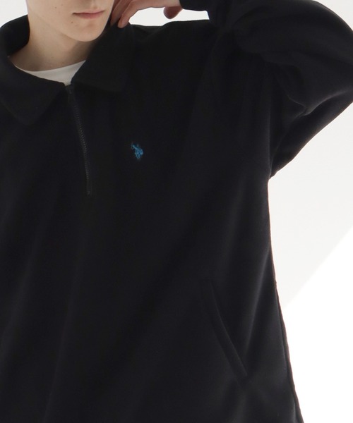 U.S. POLO ASSN.(ユーエスポロアッスン)の「【U.S. POLO ASSN./ユーエスポロアッスン】フリース ハーフジップ アノラック(ポロシャツ・メンズ・ブラック/杢グレー/ボルドー/ネイビー/ベージュ・M/LL/L)」の2枚目の写真