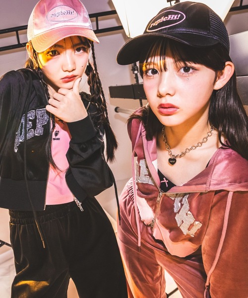 repipi armario(レピピ アルマリオ)の「【HOnOKAコラボ】サテンメッシュCAP(キャップ・キッズ・ブラック/ブルー/ピンク・FREE)」の4枚目の写真