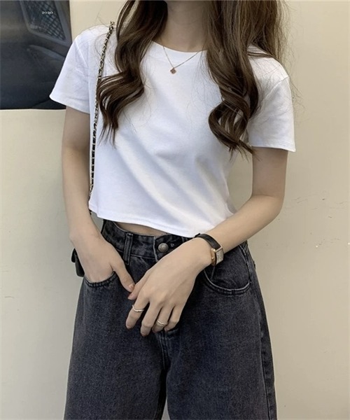 Dream garden(ドリームガーデン)の「半袖ショートTシャツ(Tシャツ/カットソー・レディース・ブルー/ピンク系その他/ライトピンク/ライトブルー/ブラック/グリーン/ホワイト/オレンジ/パープル・L/M)」の15枚目の写真