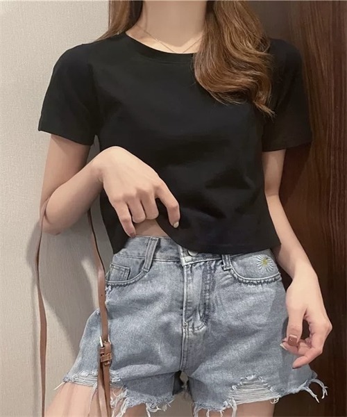 Dream garden(ドリームガーデン)の「半袖ショートTシャツ(Tシャツ/カットソー・レディース・ブルー/ピンク系その他/ライトピンク/ライトブルー/ブラック/グリーン/ホワイト/オレンジ/パープル・L/M)」の20枚目の写真