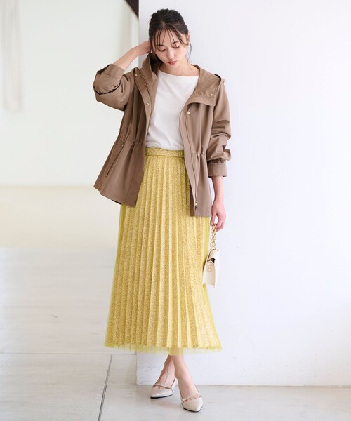 ANY SIS(エニィスィス)の「【洗える】チュールレイヤードプリーツ スカート(スカート・レディース・イエロー系4/ライトグレー系4/ブラック系4・4)」の4枚目の写真