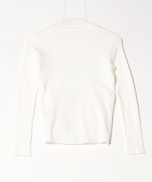 Per sist ence(パーシエンス)の「ショルダースリットギャザーリブ長袖トップス(Tシャツ/カットソー・レディース・ホワイト/グレー/アイボリー/ブラック・FREE)」の5枚目の写真