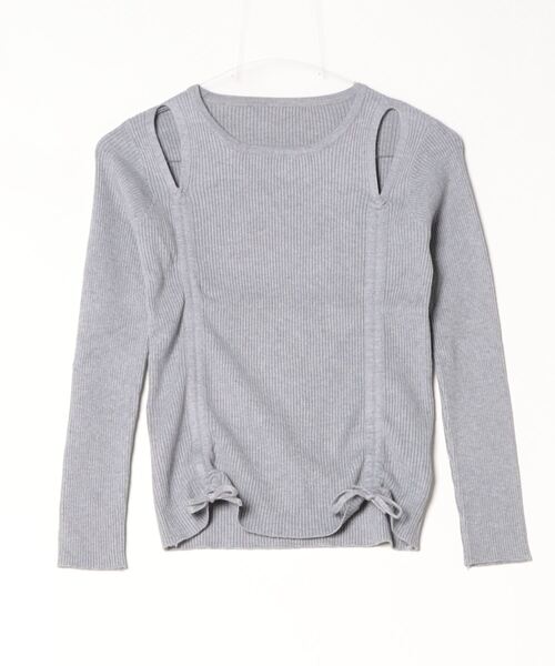 Per sist ence(パーシエンス)の「ショルダースリットギャザーリブ長袖トップス(Tシャツ/カットソー・レディース・ホワイト/グレー/アイボリー/ブラック・FREE)」の17枚目の写真