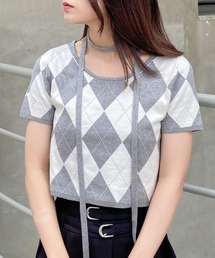 INGNI | チョーカー付アーガイル柄ニット(ニット/セーター)