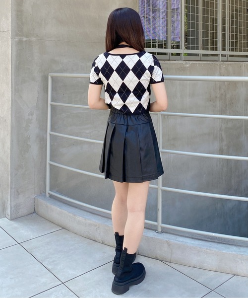 INGNI（イング）の「チョーカー付アーガイル柄ニット（ニット/セーター・レディース・ブラック系その他2/ブラック×グレー/グレー系6・M）」の20枚目の写真