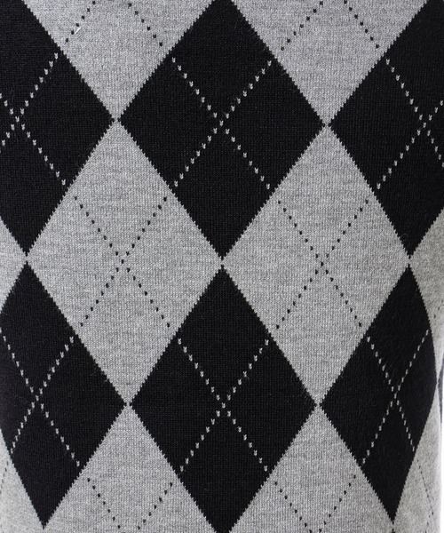 INGNI（イング）の「チョーカー付アーガイル柄ニット（ニット/セーター・レディース・ブラック系その他2/ブラック×グレー/グレー系6・M）」の7枚目の写真