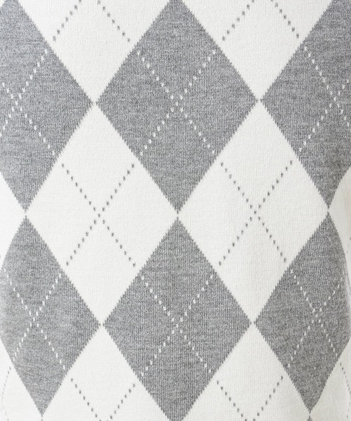 INGNI（イング）の「チョーカー付アーガイル柄ニット（ニット/セーター・レディース・ブラック系その他2/ブラック×グレー/グレー系6・M）」の9枚目の写真