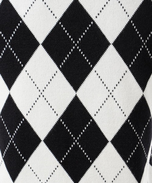 INGNI（イング）の「チョーカー付アーガイル柄ニット（ニット/セーター・レディース・ブラック系その他2/ブラック×グレー/グレー系6・M）」の8枚目の写真