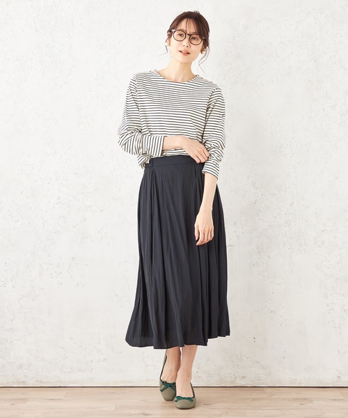 Petit Honfleur(プチオンフルール)の「ボーダープルオーバー(Tシャツ/カットソー・レディース・ネイビー/アイボリー/ブラウン・M/L)」の7枚目の写真
