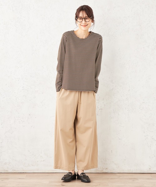 Petit Honfleur(プチオンフルール)の「ボーダープルオーバー(Tシャツ/カットソー・レディース・ネイビー/アイボリー/ブラウン・M/L)」の17枚目の写真