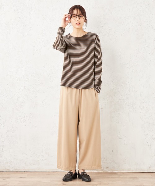 Petit Honfleur(プチオンフルール)の「ボーダープルオーバー(Tシャツ/カットソー・レディース・ネイビー/アイボリー/ブラウン・M/L)」の18枚目の写真